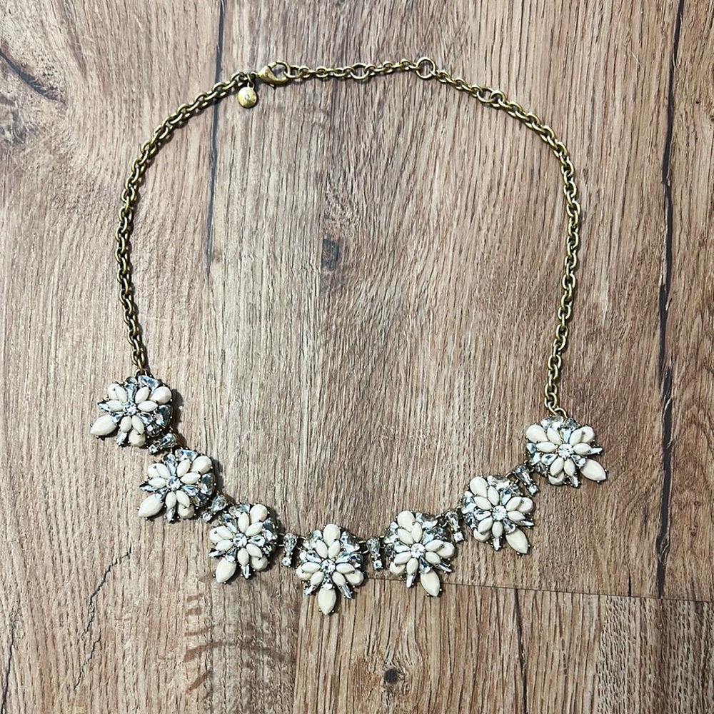 J. Crew Cream and Gold Statement Necklace